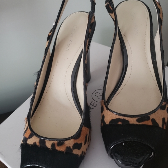 Calvin Klein Leopard Platform Heels - Picture 3 of 5
